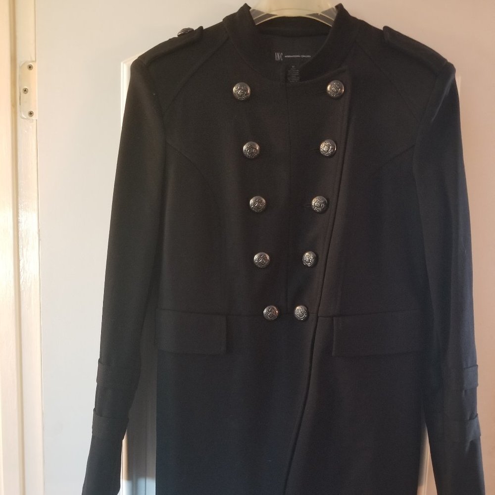 Black INC Military Style Coat New with Tags